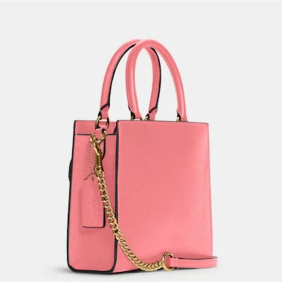 COACH LEATHER MINI PEPPER PINK TAFFY DETACHABLE STRAP FOR CROSSBODY OR SHOULDER - Picture 3 of 5